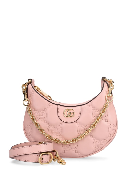 Gucci: GG Matelassé leather shoulder bag - Pembe - women_0 | Luisa Via Roma