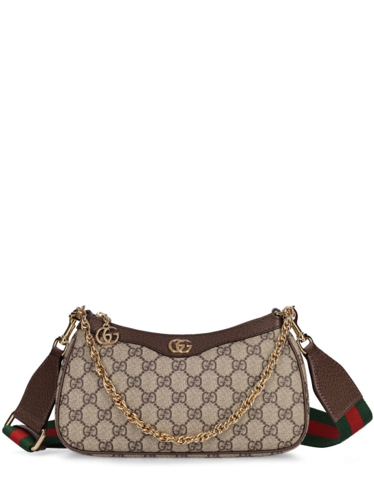 Gucci: Ophidia GG canvas shoulder bag - Koyu Bej - women_0 | Luisa Via Roma
