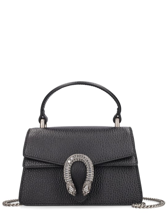 Gucci: Sac porté épaule super mini en cuir - Noir - women_0 | Luisa Via Roma