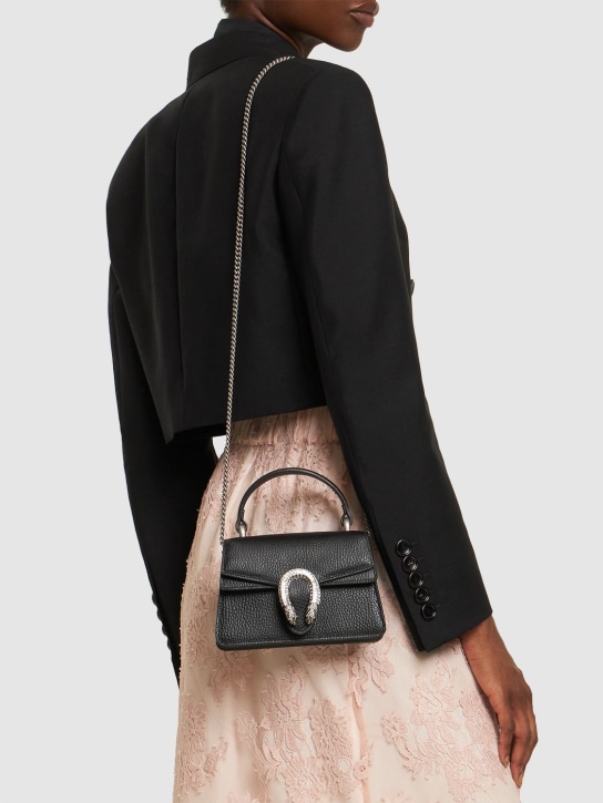 Gucci: Sac porté épaule super mini en cuir - Noir - women_1 | Luisa Via Roma