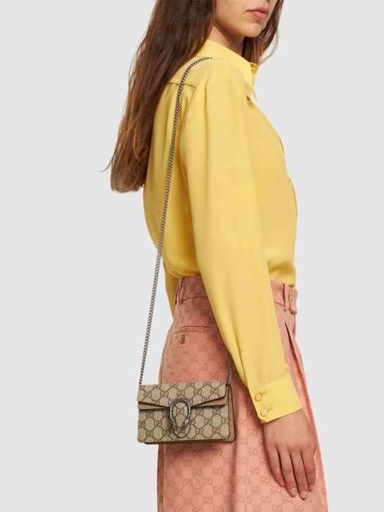 Gucci: Super Mini Dionysus GG Supreme bag - Beige/Tan - women_1 | Luisa Via Roma