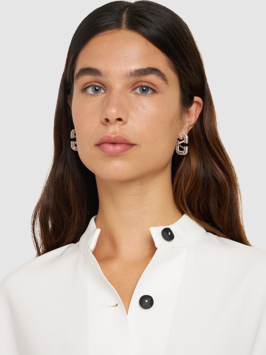 Valentino Garavani: V logo signature crystal earrings - women_1 | Luisa Via Roma