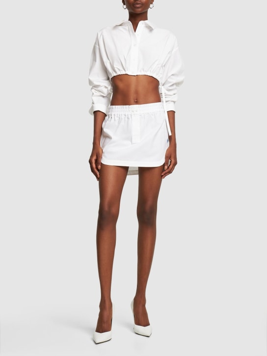The Attico: Rooney cotton poplin mini skirt - Beyaz - women_1 | Luisa Via Roma