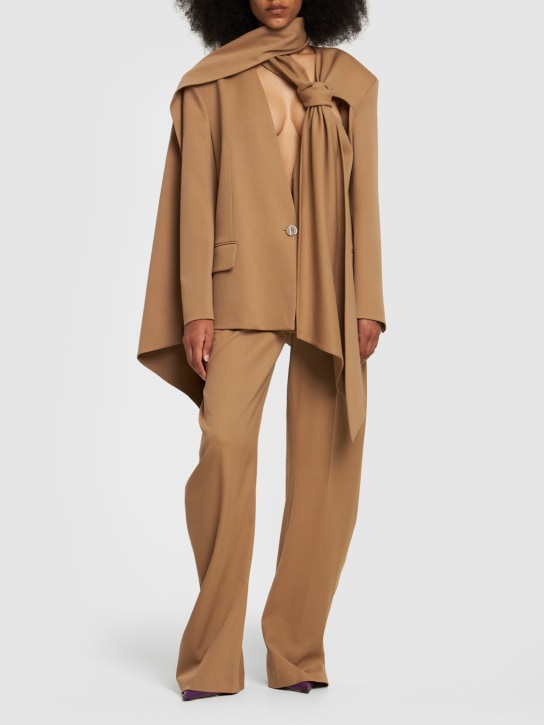 The Attico: Blazer oversize de lana - Camel - women_1 | Luisa Via Roma