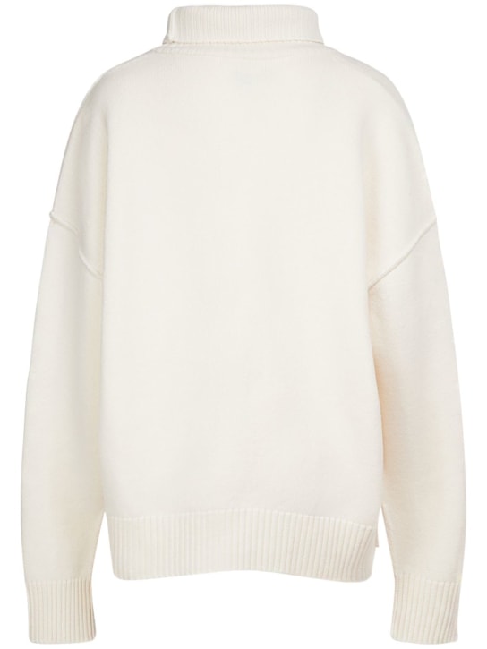 AMI Paris: Red Ami De Coeur wool turtleneck sweater - women_4 | Luisa Via Roma