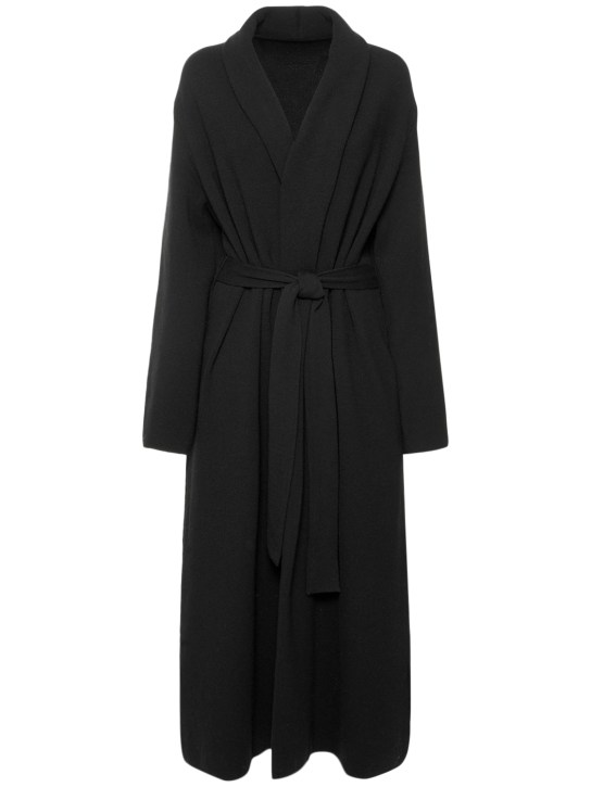 Annagreta: Sissi belted wool coat - Siyah - women_0 | Luisa Via Roma