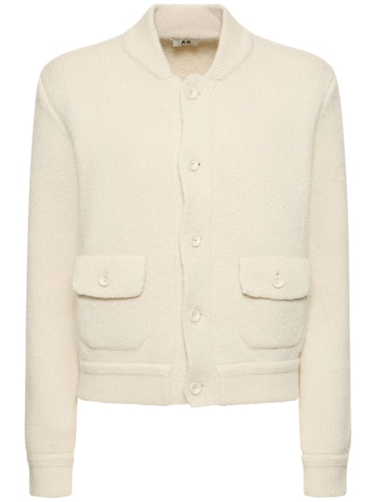 Annagreta: Greta wool bomber jacket - White Undyed - women_0 | Luisa Via Roma