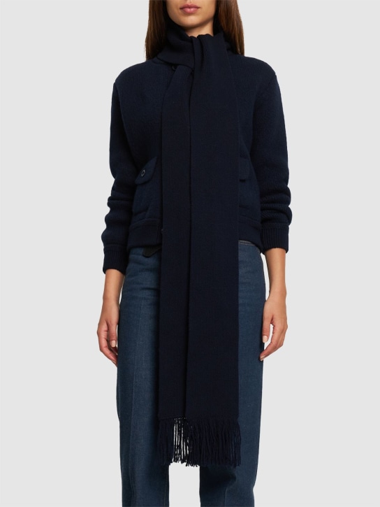 Annagreta: Giulia羊毛围巾 - 蓝色/黑色 - women_1 | Luisa Via Roma
