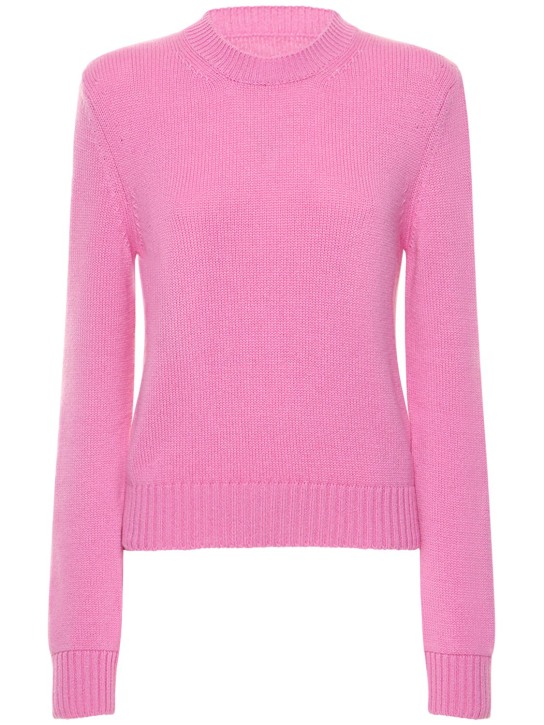 Annagreta: Marina cashmere crewneck sweater - Pembe - women_0 | Luisa Via Roma