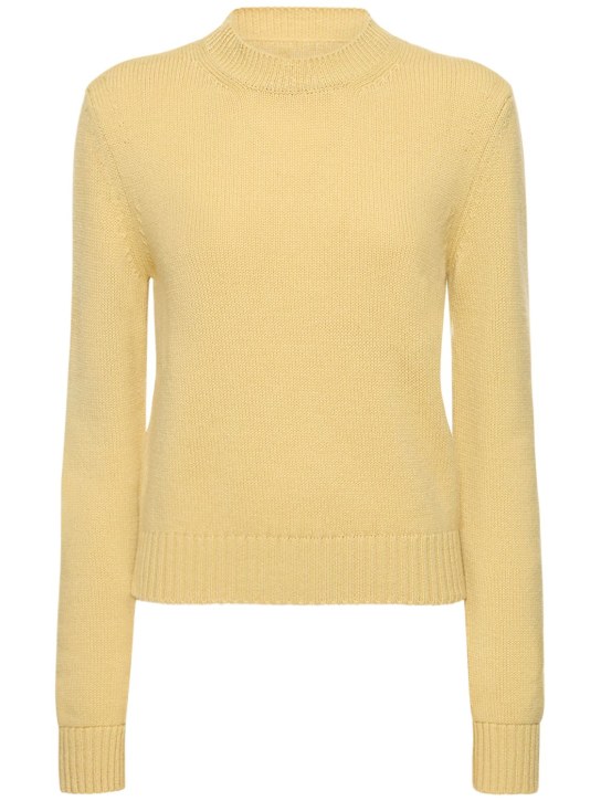 Annagreta: Marina cashmere crewneck sweater - Acacia - women_0 | Luisa Via Roma