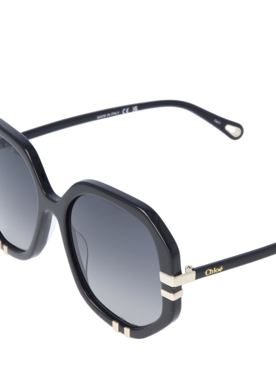 Chloé: West geometric bio-acetate sunglasses - Black/Grey - women_1 | Luisa Via Roma