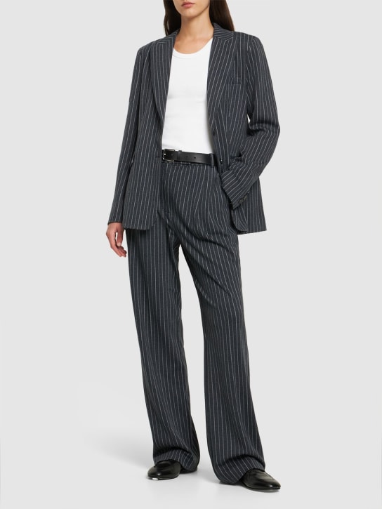 Designers Remix: Hose aus Technomischung „Zoe“ - Dunkelgrau/Weiß - women_1 | Luisa Via Roma