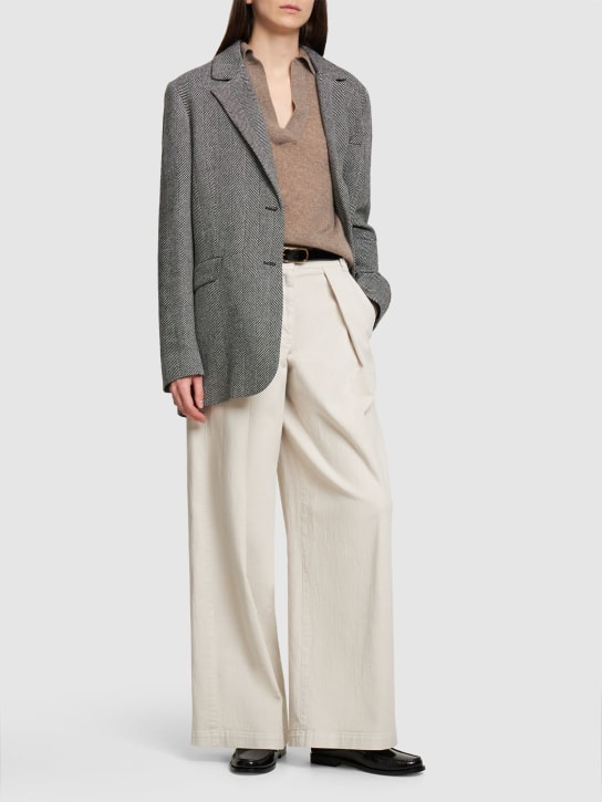 Designers Remix: Greyson wool blend blazer - Black/White - women_1 | Luisa Via Roma