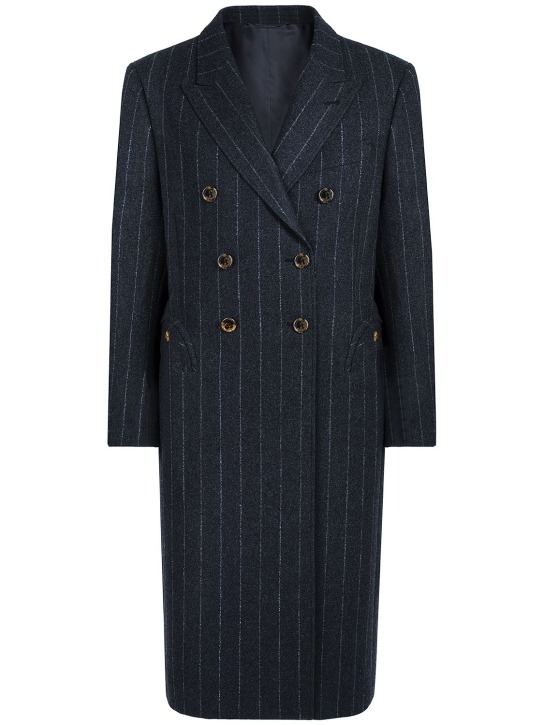 Blazé Milano: Ferien pinstriped wool & cashmere coat - Multicolor - women_0 | Luisa Via Roma