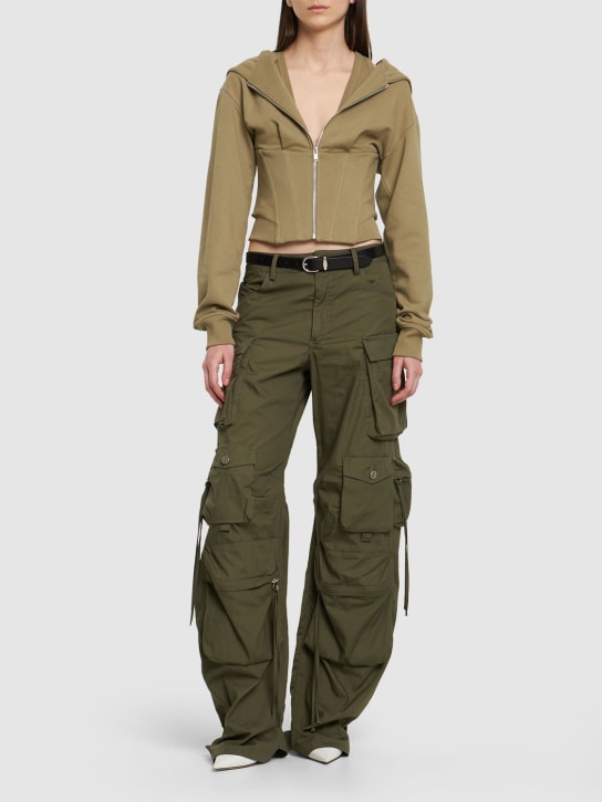 Cotton jersey corset hoodie - Thumbnail 2