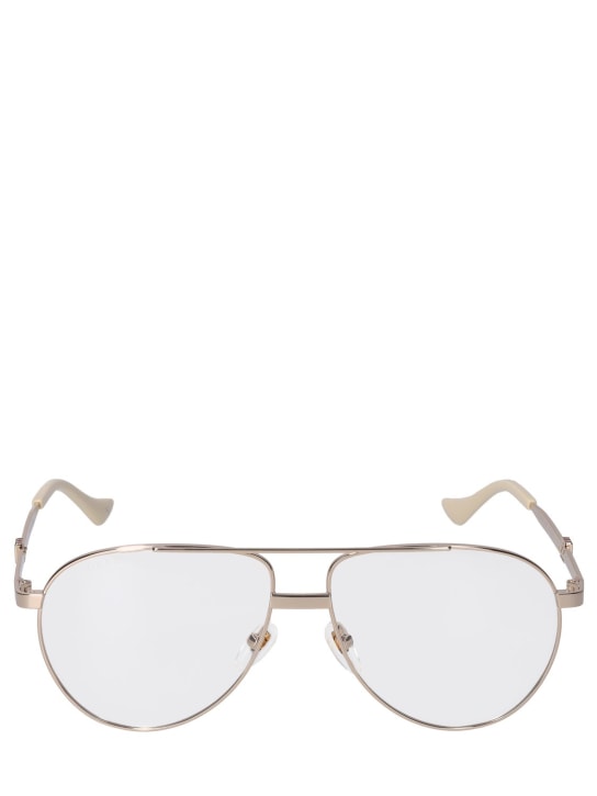 Gucci: GG1440S Navigator metal sunglasses - Gold - women_0 | Luisa Via Roma