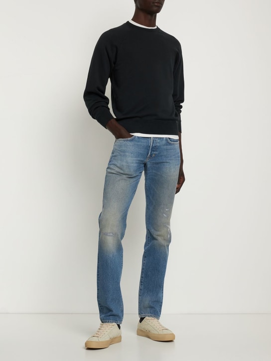 Tom Ford: Vintage garment dyed cotton sweatshirt - Black - men_1 | Luisa Via Roma
