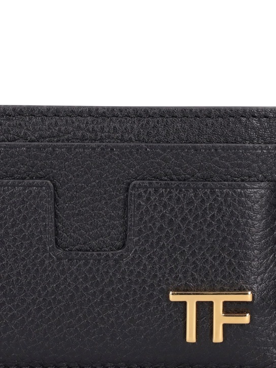 Tom Ford: Soft grain leather card holder w/logo - men_1 | Luisa Via Roma