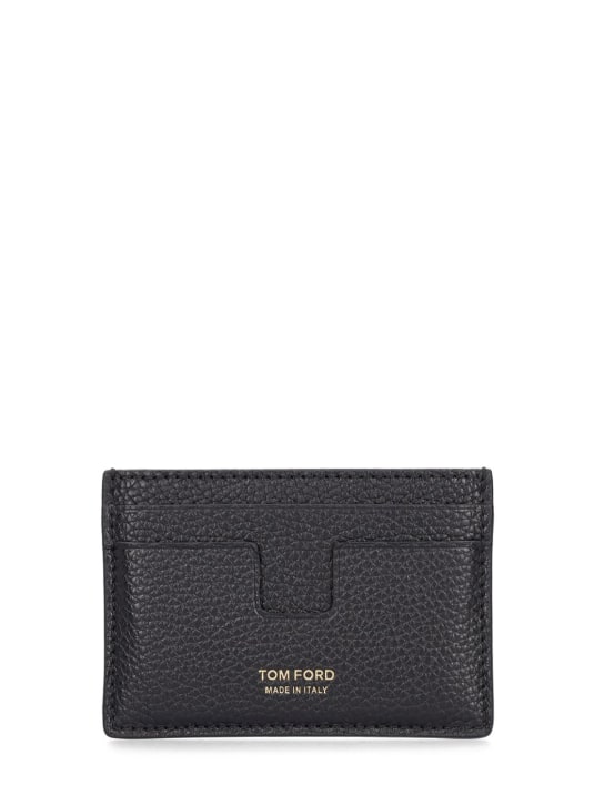 Tom Ford: Soft grain leather card holder - Black - men_0 | Luisa Via Roma