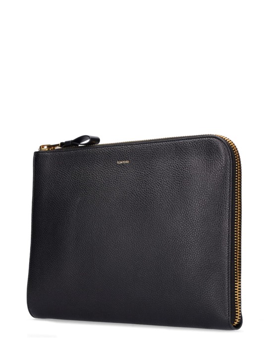 Tom Ford: Leather logo pouch - men_1 | Luisa Via Roma