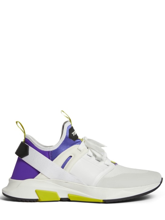 Tom Ford: Jago tech sneakers - White/Purple - men_0 | Luisa Via Roma