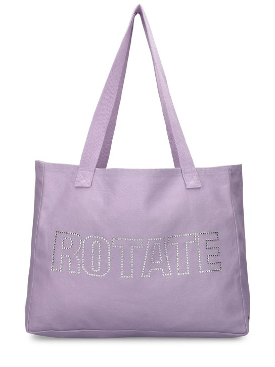 Rotate: Logo organic cotton canvas tote bag - Mor - women_0 | Luisa Via Roma
