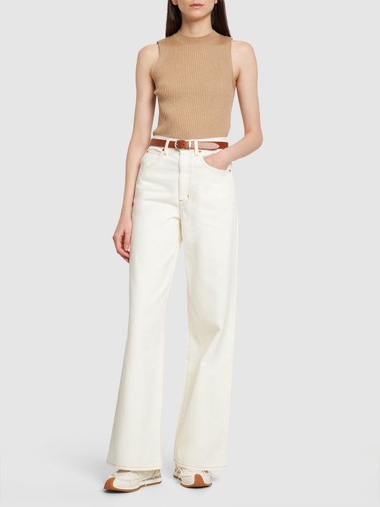 Slvrlake: Eva cotton denim jeans - Natural White - women_1 | Luisa Via Roma