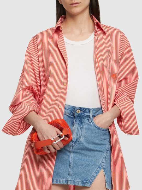 EÉRA: Handtasche aus Pailletten-Leder "Moon“ - Orange - women_1 | Luisa Via Roma