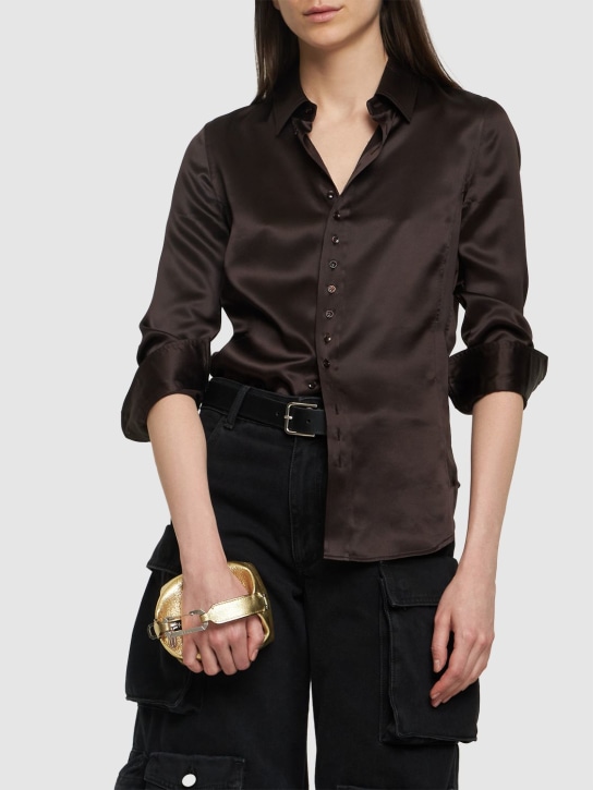 EÉRA: Tiny Moon lamé leather top handle bag - Gold - women_1 | Luisa Via Roma