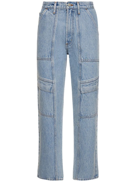 Agolde: Cooper straight denim cargo jeans - Blue - women_0 | Luisa Via Roma