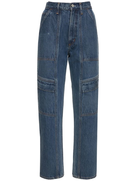 Agolde: Cooper straight denim cargo jeans - Blue - women_0 | Luisa Via Roma