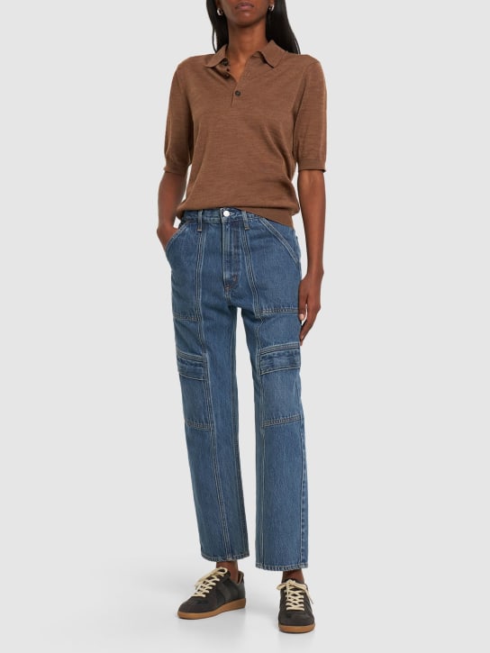 Agolde: Cooper straight denim cargo jeans - Blue - women_1 | Luisa Via Roma