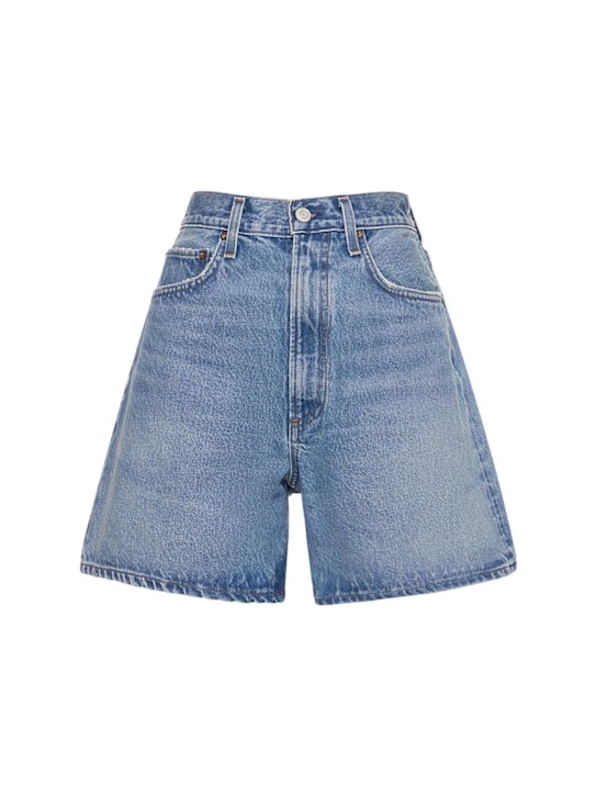 Agolde: Stella high rise baggy denim shorts - women_0 | Luisa Via Roma