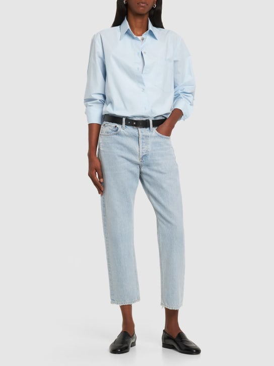 Agolde: Jeans dritti relaxed fit Parker in denim - Blu - women_1 | Luisa Via Roma