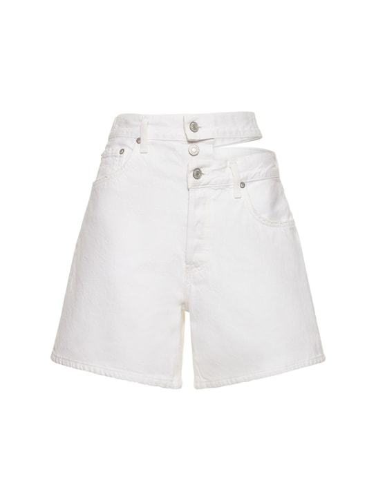 Agolde: Broken waistband high rise shorts - White - women_0 | Luisa Via Roma