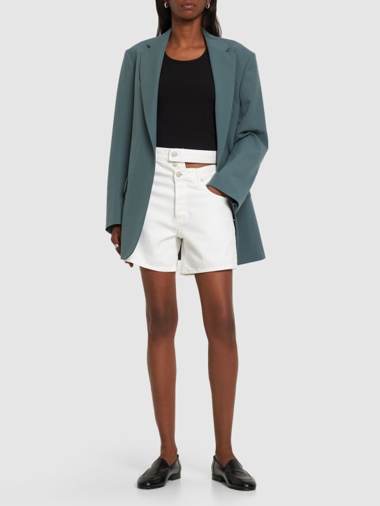 Agolde: Shorts anchos con cintura alta - Blanco - women_1 | Luisa Via Roma