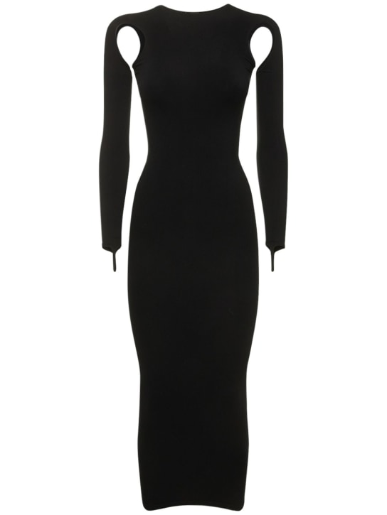 Andreadamo: 塑形平纹针织镂空迷笛连衣裙 - Black 004 - women_0 | Luisa Via Roma