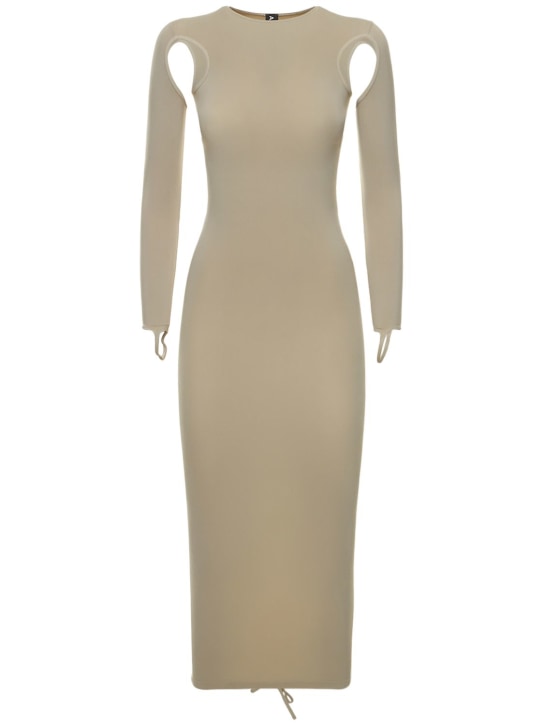 Andreadamo: Robe midi sculptante en jersey ajouré - Gris - women_0 | Luisa Via Roma