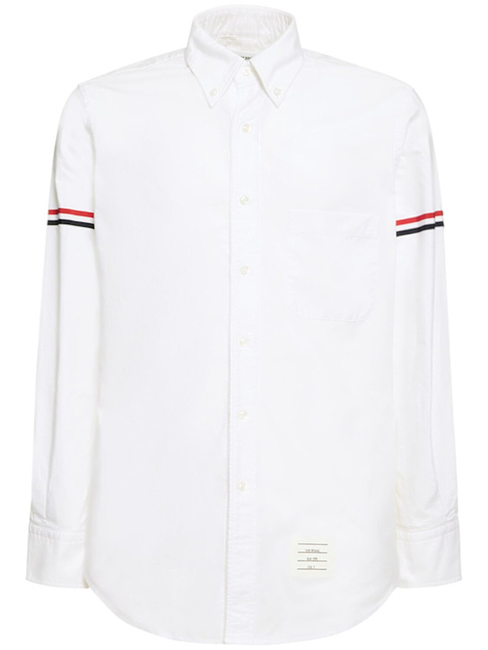 Thom Browne: Classic oxford button down shirt - men_0 | Luisa Via Roma