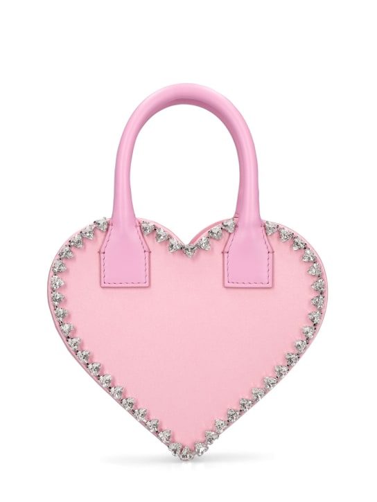 Mach & Mach: Small Audrey heart satin top handle bag - Pink - women_0 | Luisa Via Roma
