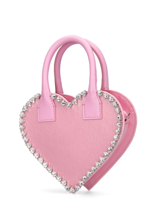 Mach & Mach: Small Audrey heart satin top handle bag - Pembe - women_1 | Luisa Via Roma