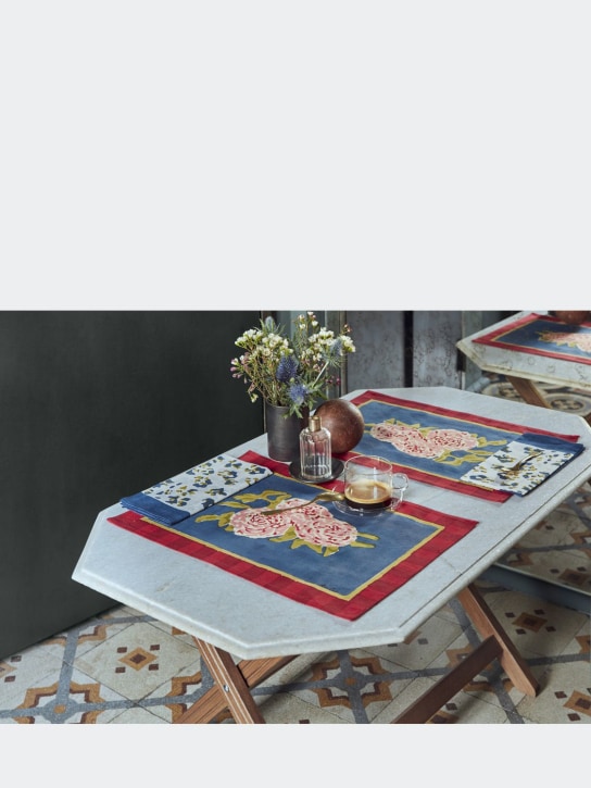 LISA CORTI: 印花棉质餐垫2个套装 - 多色 - ecraft_1 | Luisa Via Roma
