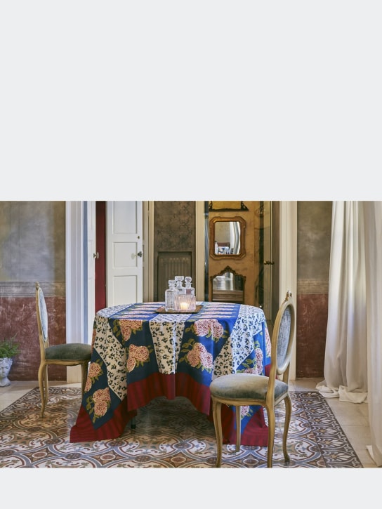 LISA CORTI: Dark Blue Leopard Stripes tablecloth - Renkli - ecraft_1 | Luisa Via Roma