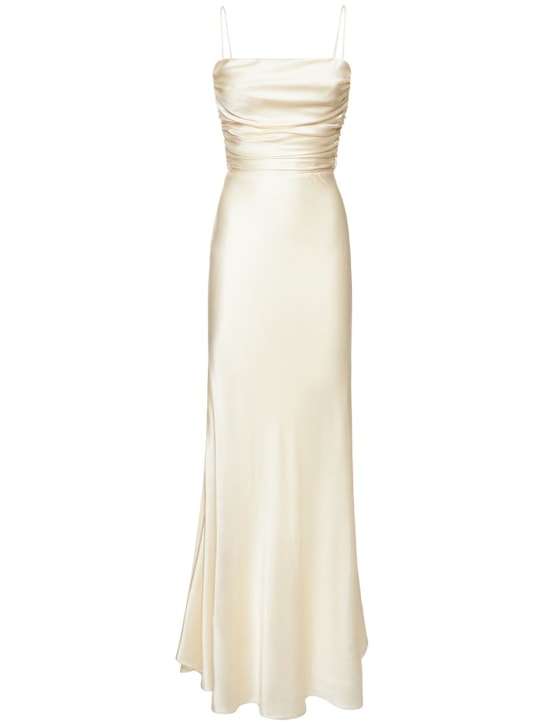 Mach & Mach: Drapiertes Maxikleid aus Stretch-Seide - women_0 | Luisa Via Roma