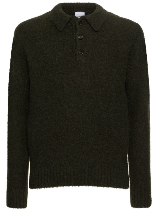 ASPESI: Brushed Shetland wool knit l/s polo - men_0 | Luisa Via Roma