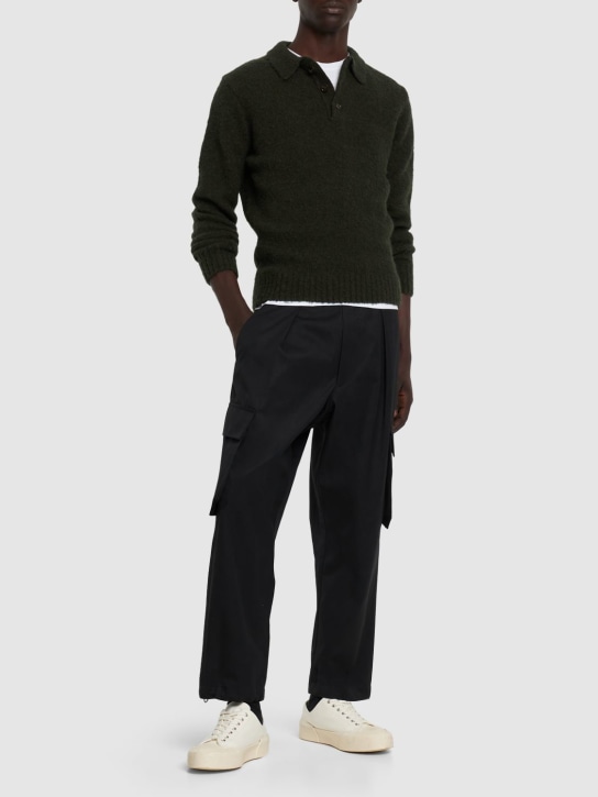 ASPESI: Brushed Shetland wool knit l/s polo - men_1 | Luisa Via Roma