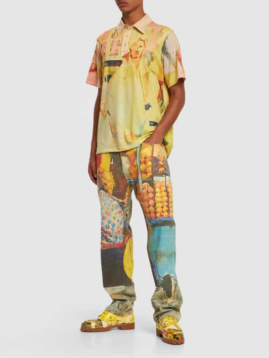 KidSuper Studios: Runner painted cotton pants - Muticolor - men_1 | Luisa Via Roma