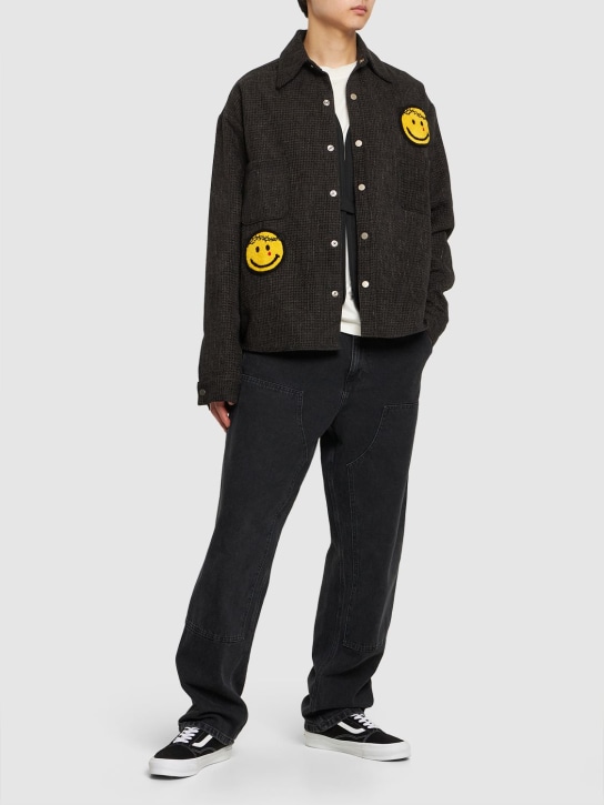 Someit: Tweed shirt jacket w/patches - Black - men_1 | Luisa Via Roma