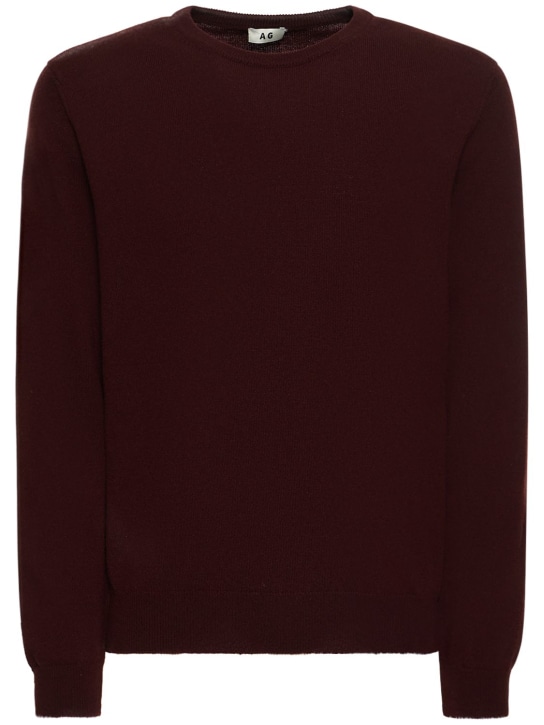 Annagreta: Lorenzo cashmere crewneck sweater - Brown - men_0 | Luisa Via Roma