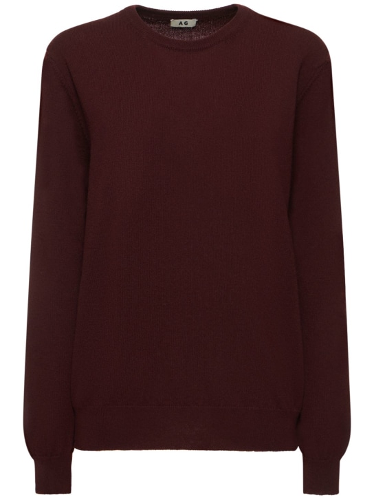 Annagreta: Lorenzo cashmere crewneck sweater - Brown - women_0 | Luisa Via Roma
